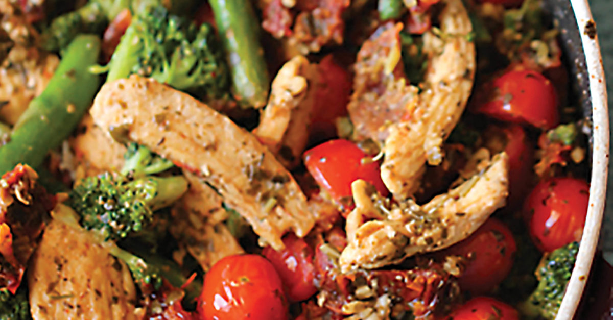 Chicken Pesto and Asparagus Skillet Start Healthy