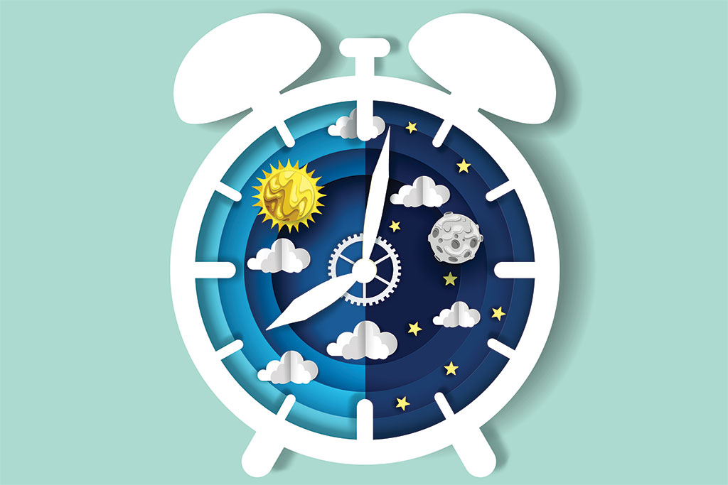 Clock showing day and night