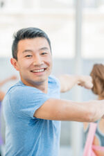 Man happy in dance class