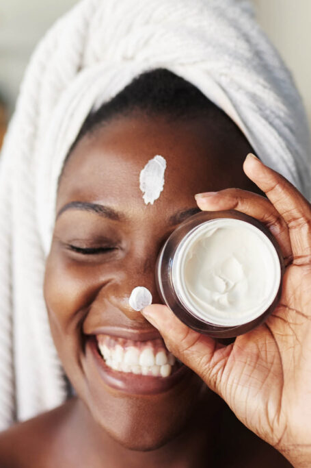Woman doing skincare