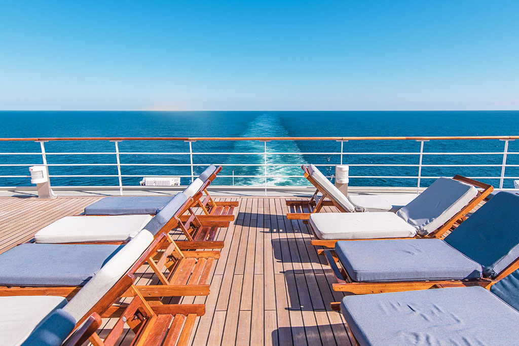 Deck of cruise ship