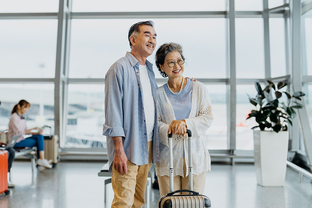 Older couple at airport
