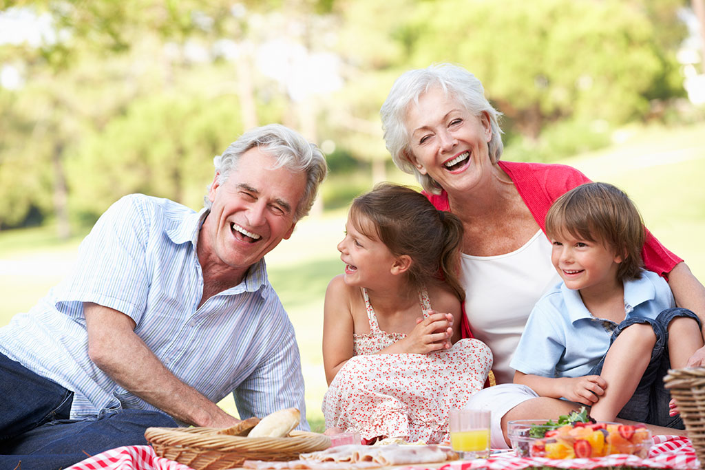 Grandparents with grandkids