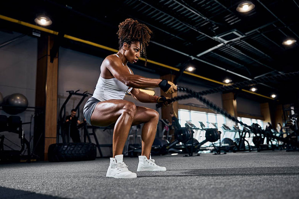 Woman exercising gym