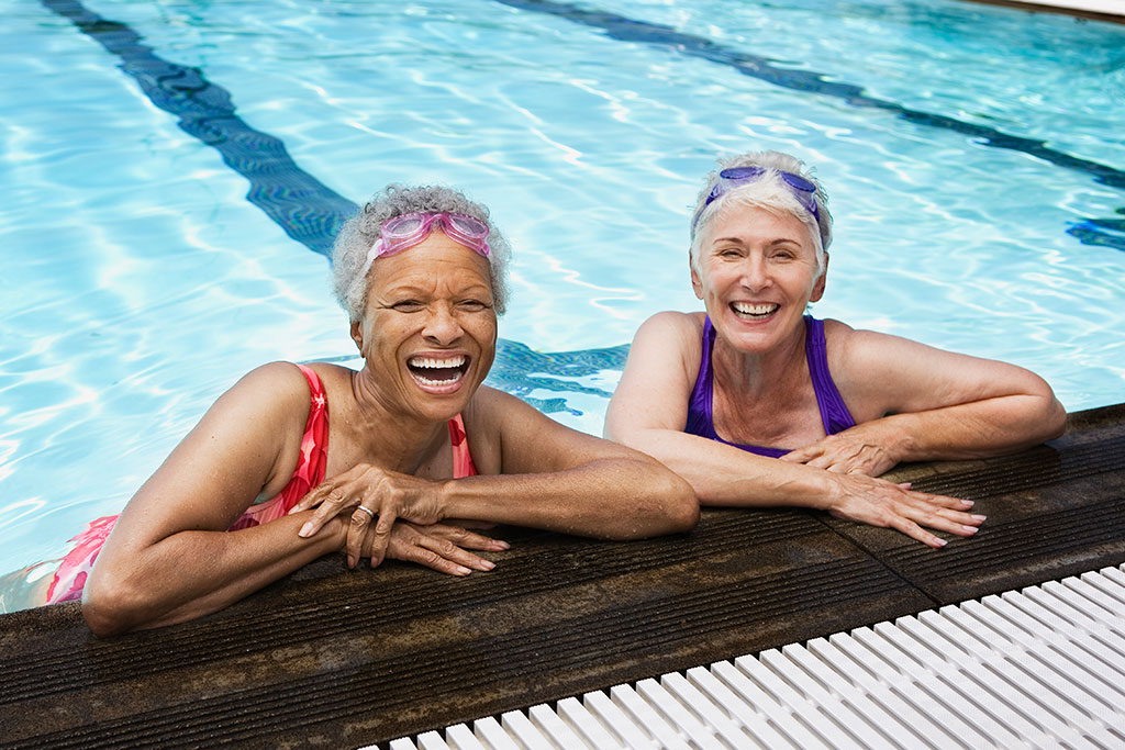 Older women in lap pool