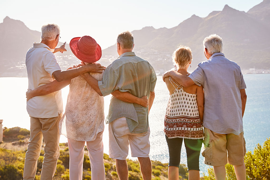 Retired friends on vacation