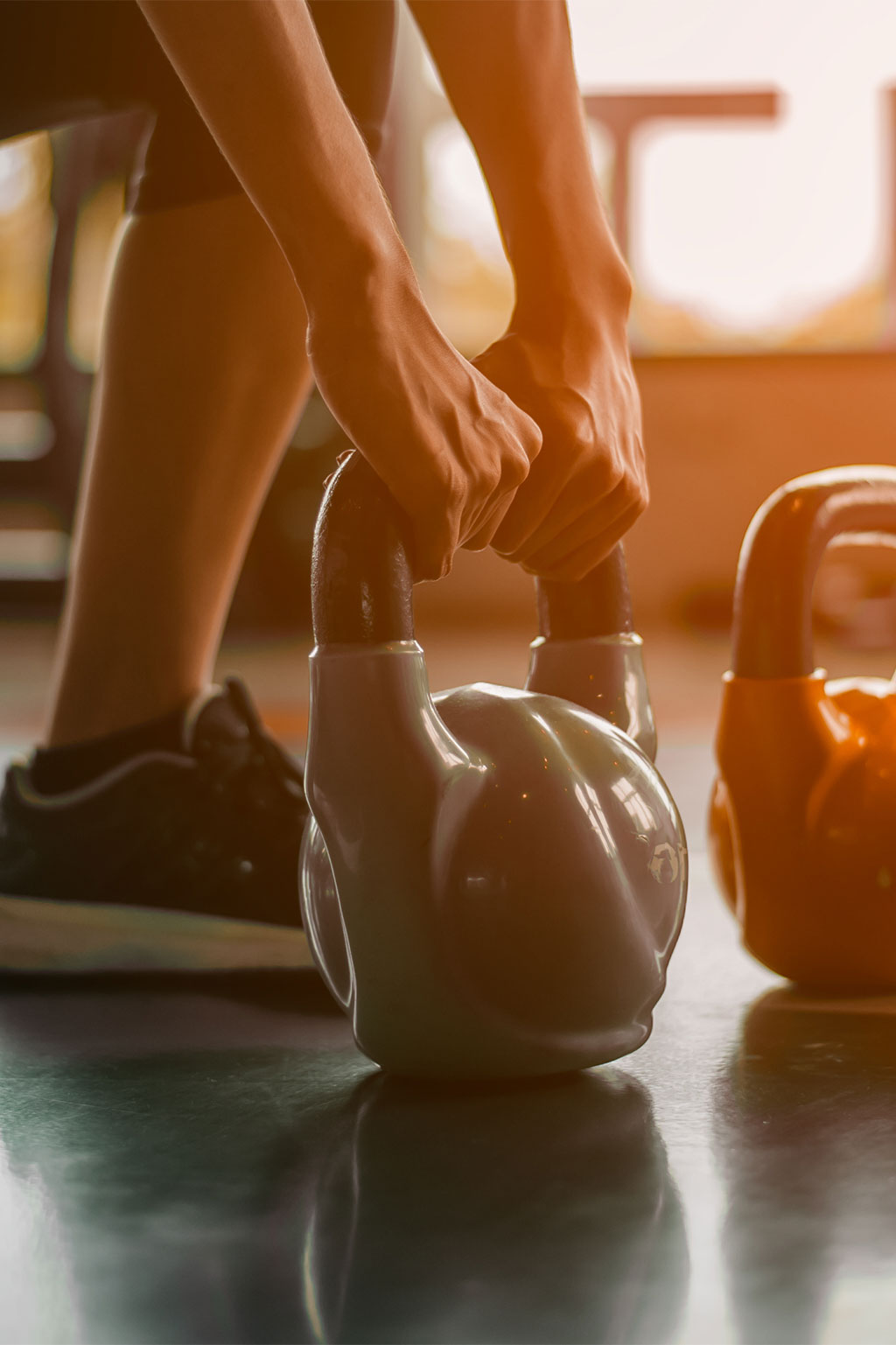 Person working out with dumbbell