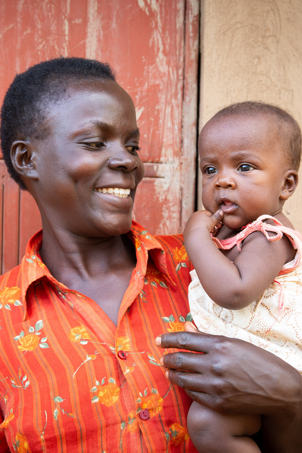 Woman holding baby