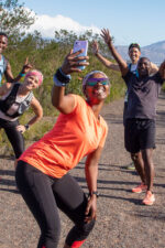 Fitness group taking selfie