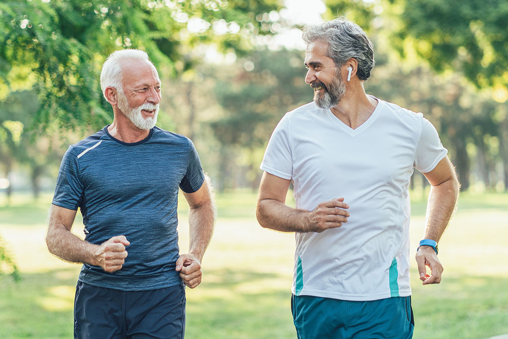 Older men jogging
