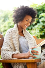 Woman reading book