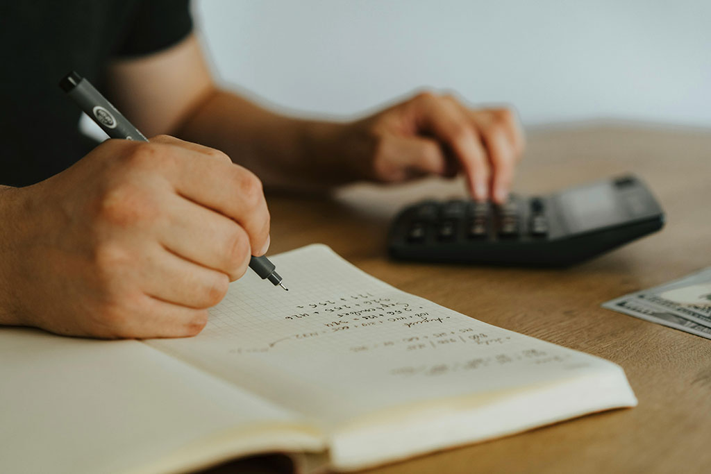 Person going through finances