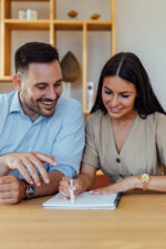 Couple looking over finances