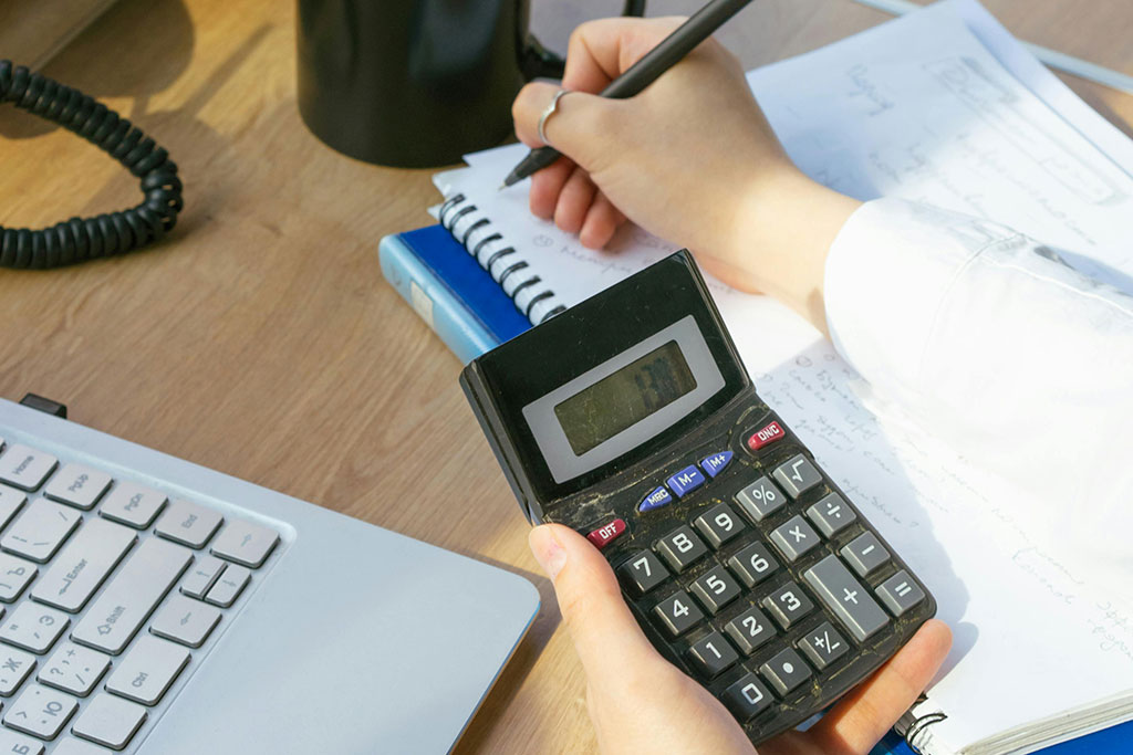 Woman budgeting