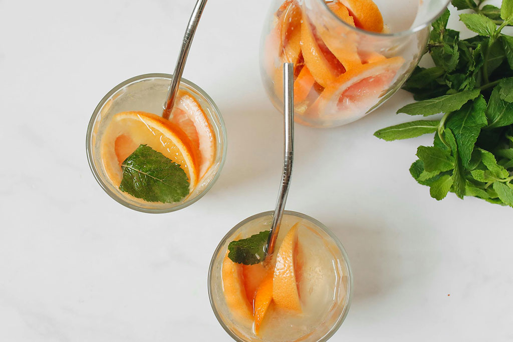 Water with orange in it