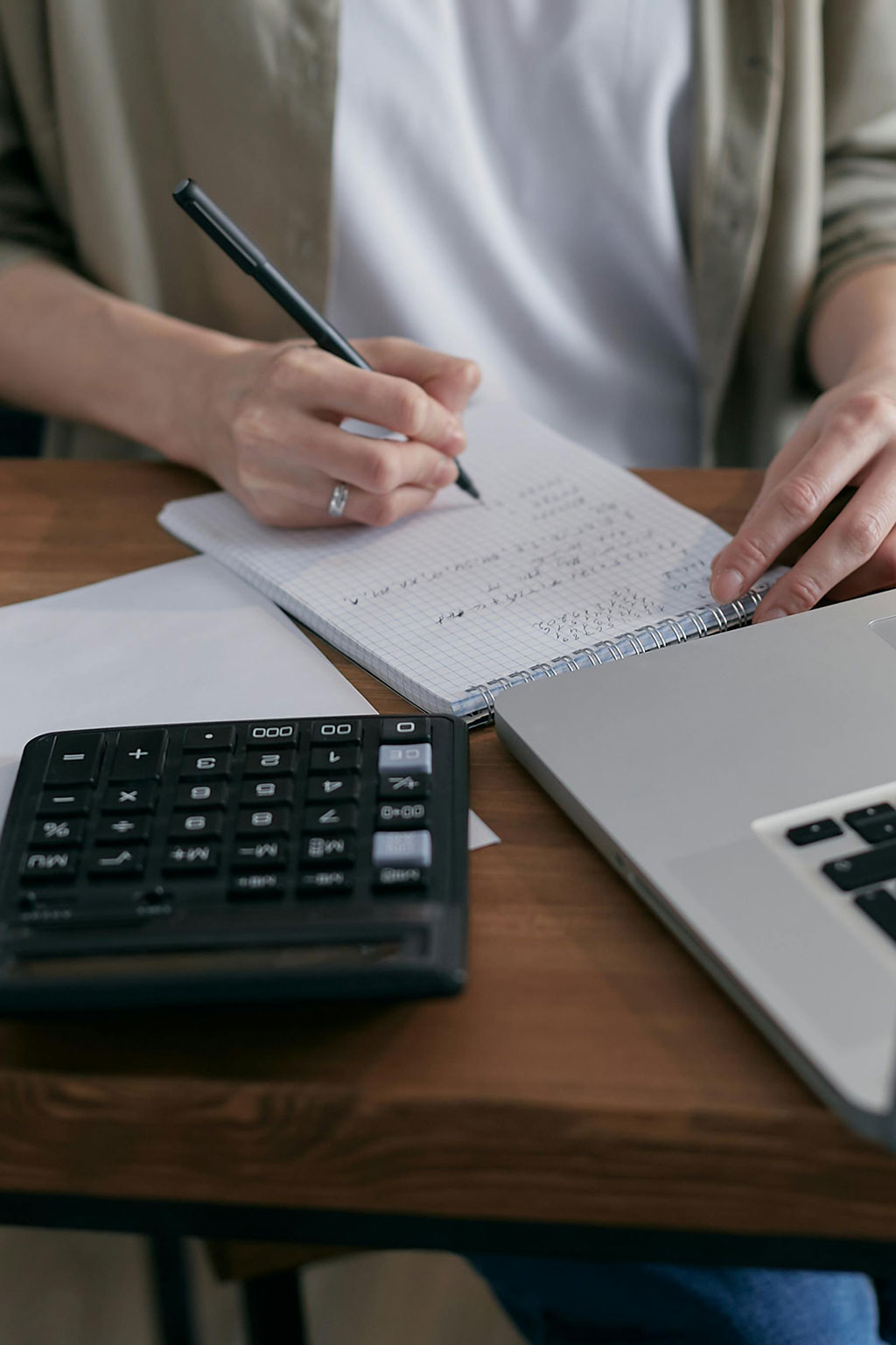 Person going through finances
