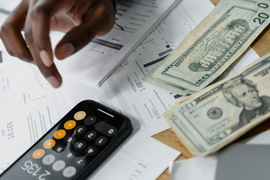 Person going through finances