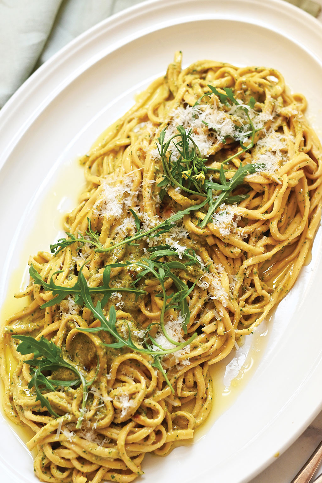 Pasta with Walnut and Rocket Pesto with Vincotto
