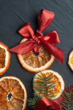 Dried oranges being used for holiday decor